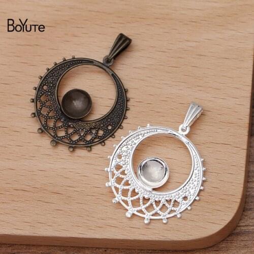 10 Pcs 8MM Pendant Blank Base Wholesale Brass Material DIY Handmade Vintage Charms Jewelry settings