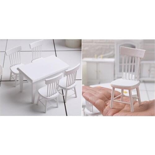 1/12 Dollhouse Miniature Mini Dining White Chair Furniture Living Room Decor