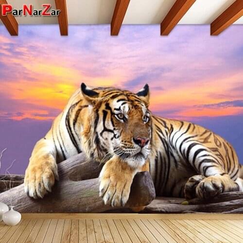 ParNarZar Diamond Painting Big Tiger Cross Stitch Embroidery Kits DIY Diamond Painting Full Drill For Home Wall Decorations