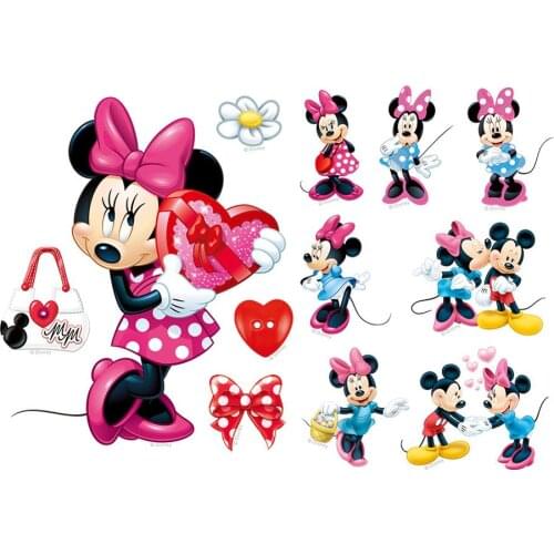 Disney Mickey Minnie Wall Stickers Sticker Decorative Kids Boys Girls DIY Bedroom Wall Decor Decal Home Art Mural Wallpaper