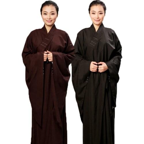 New High Quality Unisex Opaque Cambric Lay Monk Costume Robe Buddhism Uniform