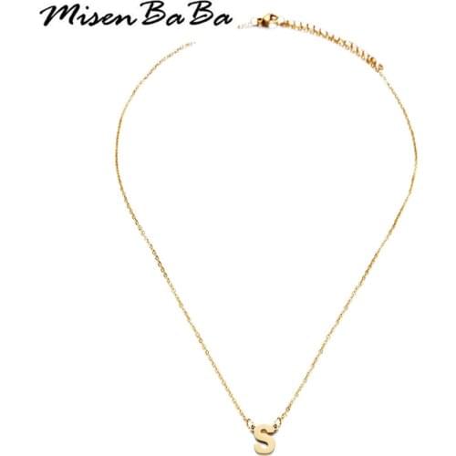 Stainless Steel Initial Necklace Letter Name Pendant Necklace For Women Girls Dainty Alphabet Jewelry Gifts