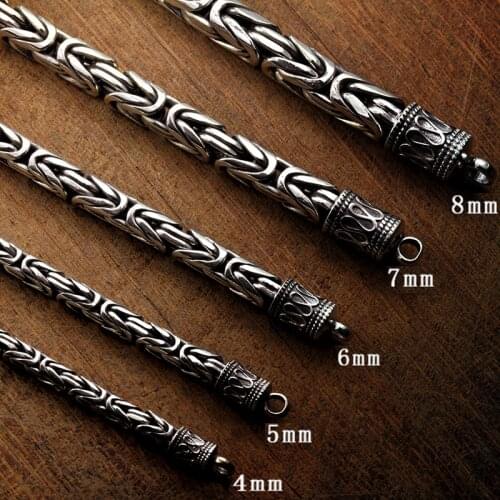 Guaranteed S990 Sterling Silver Heavy Chain Necklace Men Peace Lines Corsair Jewelleries Vintage Handmade Style Men Necklace