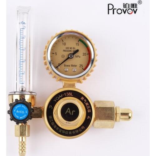 Provov G5/8" 0-25Mpa Argon CO2 Flow Meter Gas Regulator Flowmeter Welding Weld Gauge Argon Regulator Pressure Reducer