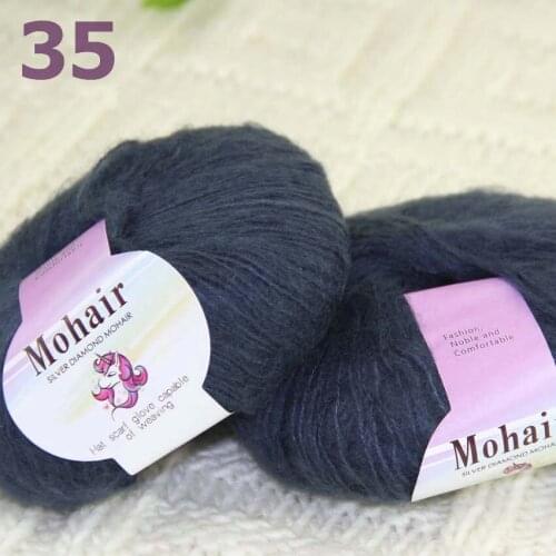 Sale New 2BallsX25g Luxury Soft Mohair Warm Wrap Shawl Hand Knit Crochet Yarn 291-35 Graphite