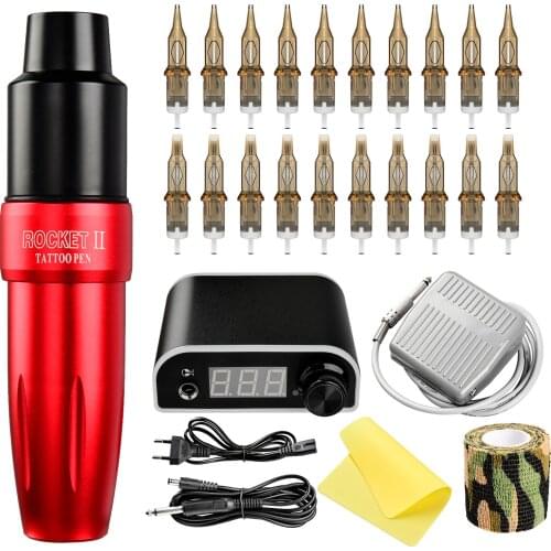 Rocket2 tattoo machine set LED power cartridge Permanent Makeup Machine Gun kits body art beginner