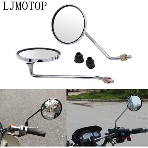 Silver motorcycle mirrors rearview Side Mirror round mirror 8mm/10mm For HONDA CRF230F XR230 XR250 XR400 CRF 230F XR 250 230