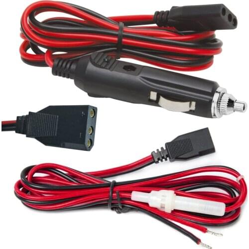CB Power Cord Adapter Charger 3 Pin Plug Cable 2 Wire 15A Fused Replacement with 12V Cigarette Lighter Plug for CB/Ham Radio