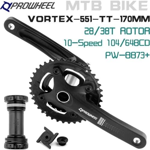 PROWHEEL-vortex-551-tt-170mm crankset mountain bike 10 speed 104BCD-64BCD crank 28t-38T gear MTB bike parts
