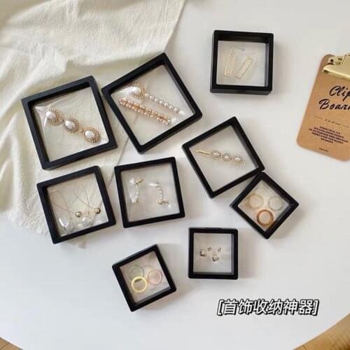 PE Jewelry Storage Box Transparent Earring Necklace Ring Shop Display Box Anti oxidation jewelry box Travel jewelry storage box