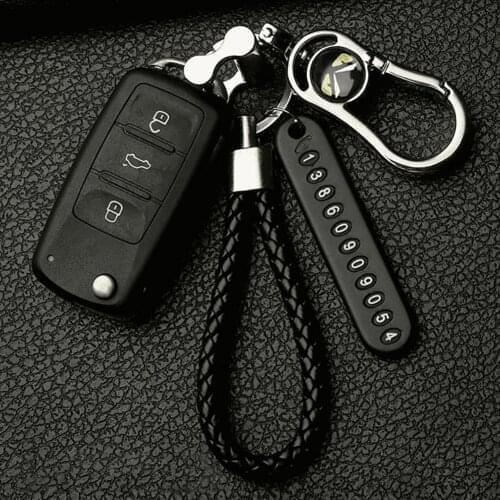 Anti-lost Phone Number Plate Car Keychain Pendant Auto Vehicle Phone Number Card Keyring Key Chain Car Interior