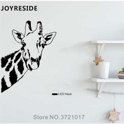 JOYRESIDE Giraffe Head Wall Decal Safari Animals Wall Sticker Giraffes Vinyl Decal Home Baby Bedroom Decor Interior Design A770