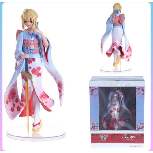 Japan Anime Fate/stay night Anime Figures Saber Altria kimono PVC Model toys Fate/Zero FGO series Collection Fate/Grand Order