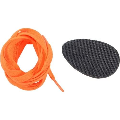 1 Pair 8mm Wide Orange Flat String Shoelace & 1 Pairs Anti-Slip Shoes Heel Sole Grip Protector Pads Non-Slip Cushion