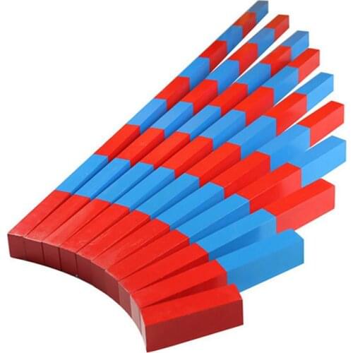 10Pcs Creative Montessori Long Sticks Math Number Rod Wooden Kid Educational Toy