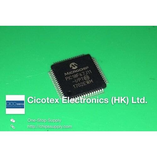 2pcs/lot PIC18F67J11-I/PT PIC18F67J11T-I-PT TQFP64 IC MCU 8BIT 128KB FLASH 64TQFP