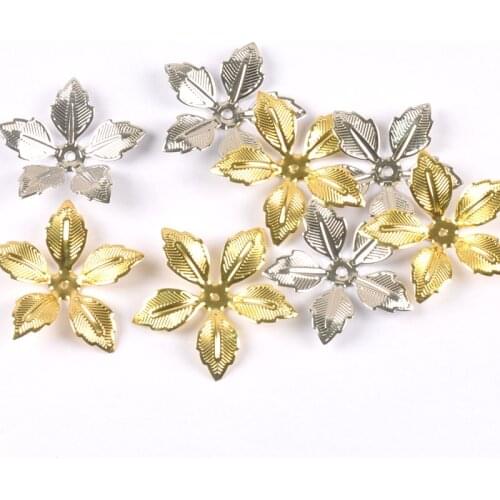 20Pcs Silver Flowers Metal Crafts Wraps Filigree Connectors Embellishments For Scrapbooking Home Decor Handicraft Gift Yk0762-10