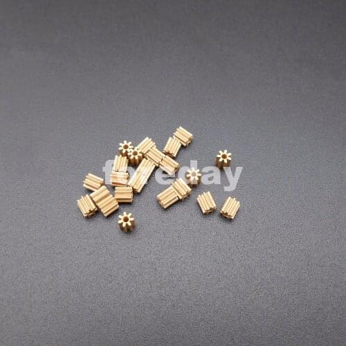 20PCS X NEW 7 Teeth Brass Gear 0.3 Modulus T=7 Aperture 1mm DIY Model Accessories 7T1A 0.95MM Hollow glass Gear *FD198X20