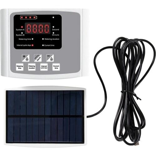 2021 Garden Drip Irrigation Device Dual Pump Controller Timer System Solar Intelligent Plant Automatic Watering Device