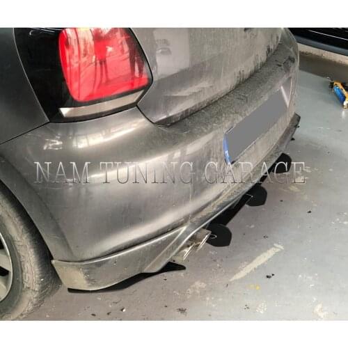 For Volkswagen Polo 6R 6C Car Rear Bumper Diffuser Spoiler Lip Piano Black Rear Bumper Protector Rear Side Splitters Lip 6pcs