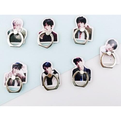 7 pcs/lot KPOP Finger Buckle Phone Ring Holder JUNG KOOK JIMIN JIN SUGA J-HOPE Map Of THe Soul 7 phone support toy gift