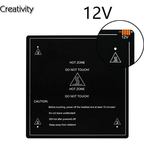 Aluminium heatbed MK3 310*310*3mm 12 24V black MK3 hotbed latest Aluminum 3d heated bed for Hot-bed Support 12V (310x310x3.0mm)