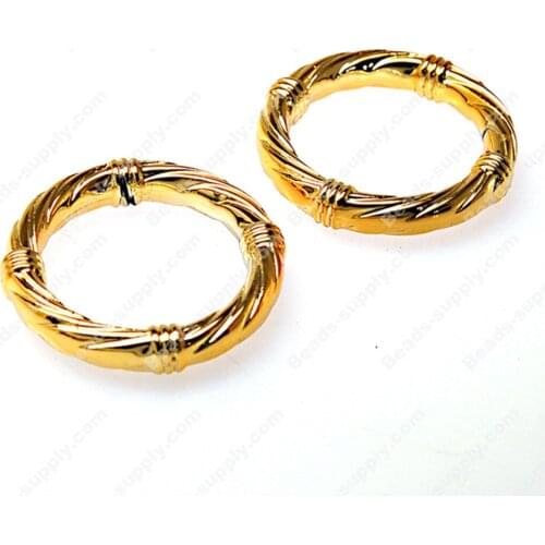 Beads,32mm golden round link,UV coated Plastic round link,silver color , sold of 230 pcs per pkg