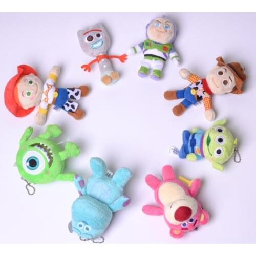 Disney Toy Story Buzz Lightyear Woody Lotso Strawberry Bear Mike Sulley Soft Stuffed Plush Doll Toy Pendant Kids Holiday Gift