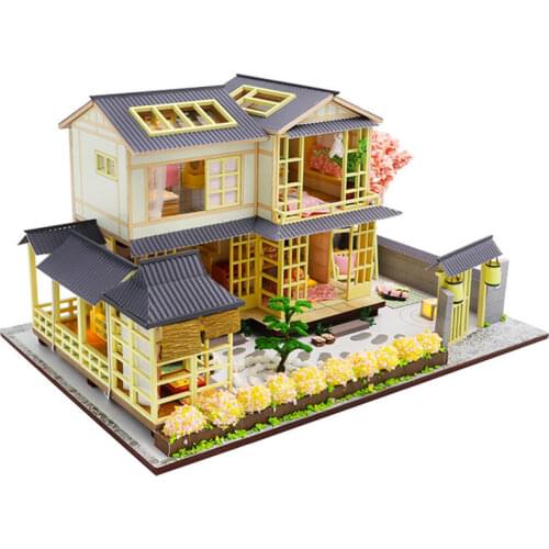 DIY Doll House Kit Chinese Style Architecture DIY Japanese Miniature Furniture Model Home Decoration Creative Toy Birthday Gifts