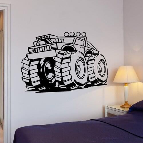 Car Wall Decal Big Machine Wheels SUV Power Cool Style Home Decor for Living Room Garage Man Cave Art Mural Vinyl Stickers M567