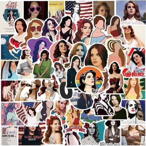 10/30/50PCS Singer Lana Del Rey Stickers DIY Car Guitar Phone Motorcycle Laptop Fridge Waterproof Graffiti Decal Kid Toy Sticker