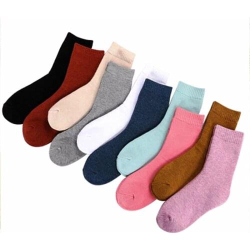 Hot Winter Women Socks Thick Cotton Sock Soft Warm Thermal Cashmere Socks Female Thicken Casual Socks Girl Solid Color