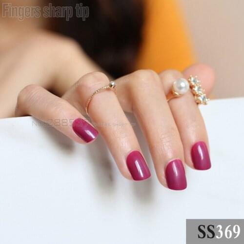 2017 new 24pcs false nails Gorgeous Dark Rose candy short paragraph round square head comfortable multicolor all wrapped SS369