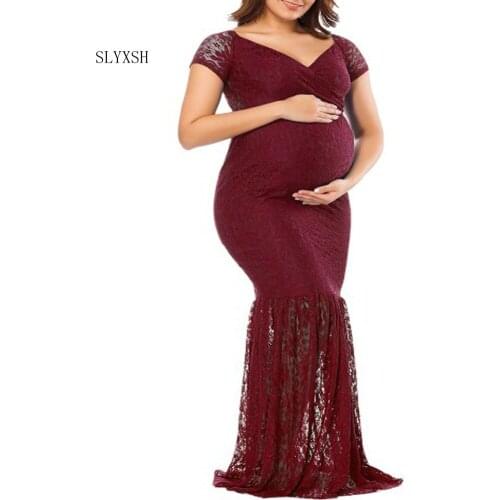 Maternity Dresses Photography Props fashion Pregnancy black Dresses Shoulders Sexy Pregnant Photography Props Clothes