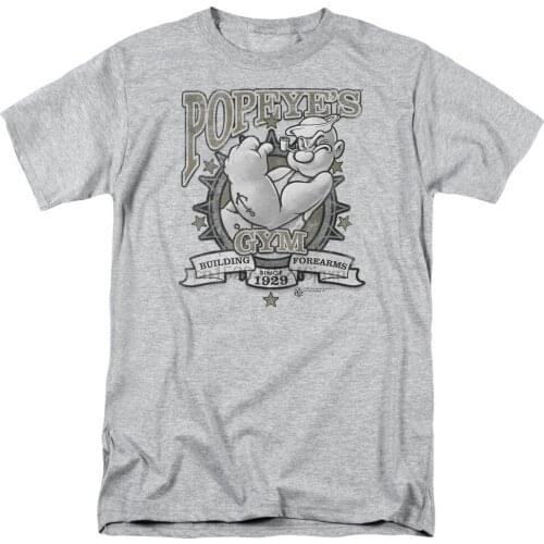 Popeyes Gym Building FOREARMS Since 1929 Licensed Adult T-Shirt All Sizes Cotton Tee Shirt Cotton Customize