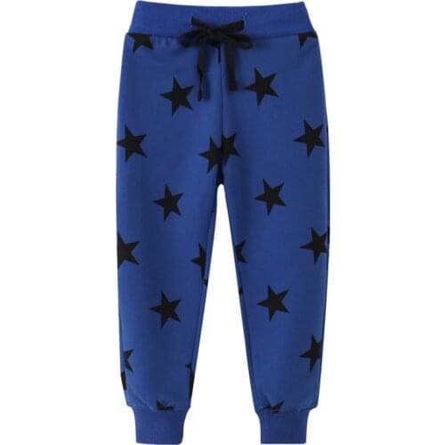 Jumping Meters Autumn Winter Boys Children Warm Clothing Sweatpants Winter Cotton Cartoon Stars Print Pants for Boys Clothes