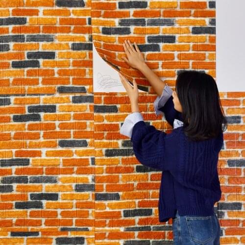 70*77cm 3D stereo retro brick Self-adhesive industrial wind wall stickers pattern wallpaper wallpaper for bedroom decorative