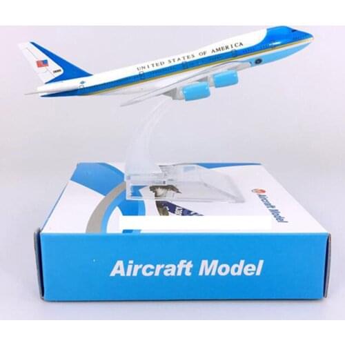 16CM Alloy airplane 1:400 Scale Boeing B747-300 model Air Force One landing gear with base alloy aircraft collectible displayToy