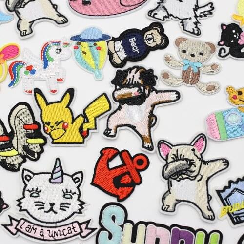 Cute Cartoon Animal Clothing Patch Childrens Stickers DIY Ironing Patch Embroidery Cloth Sewing Accessories Decals
