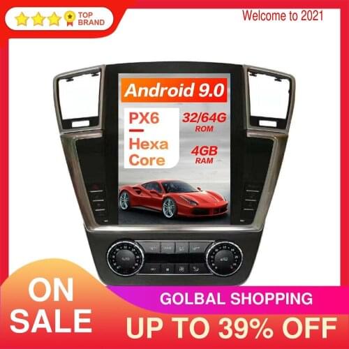 Tesla style Android 9.0 4+64GB Car GPS Navigation For MERCEDES-BENZ GL ML 2013-2016 Multimedia Player Radio Recorder Head Unit