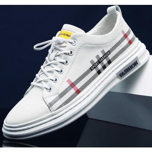 Spring mens shoes small white shoes mens European station trend versatile leather board shoes flat bottomed mens casual shoes