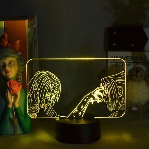 Japanese Ninja Sasuke Anime Figurine 3D Night Light Manga Art Desk Lamp Cool Gift for Otaku Home Decoration Holiday Atmosphere
