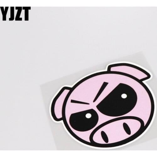YJZT 11.8CM*9.8CM Cartoon Funny JDM Pig Car Styling PVC Car Sticker Decal Accessories 13-0226