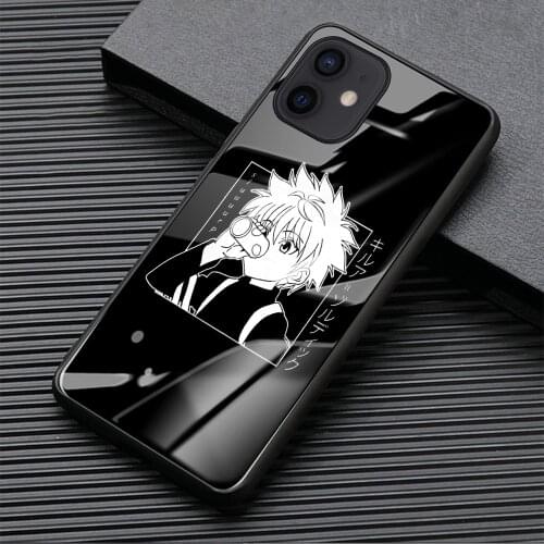 For Killua Zoldyck Anime hunter x hunter Tempered Glass iphone 11 Case For iPhone 12 mini PRO MAX SE 2020 6 6s 7 8 Plus X XR XS