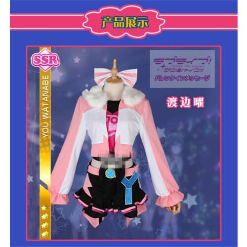 Japanese Lovelive Sunshine Miracle Wave Aqours Watanabe You Cosplay Costume Dance Dress Custom Made Girl Dress
