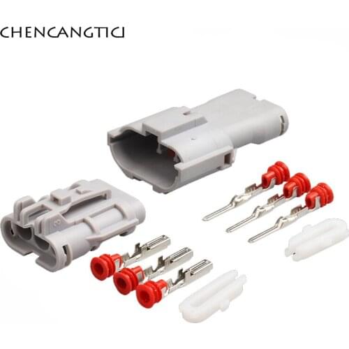 2 Sets 3 Pin Way KET Waterproof Electrical Cable Connector Plug for Engine Harness MG610327 7222-7434-40 7123-7434-40 MG640329