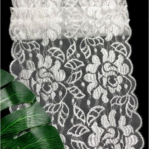 1 yard Elastic lace big flower leaf clothing underwear panties accessories african fabric african 2021 high quality sewing