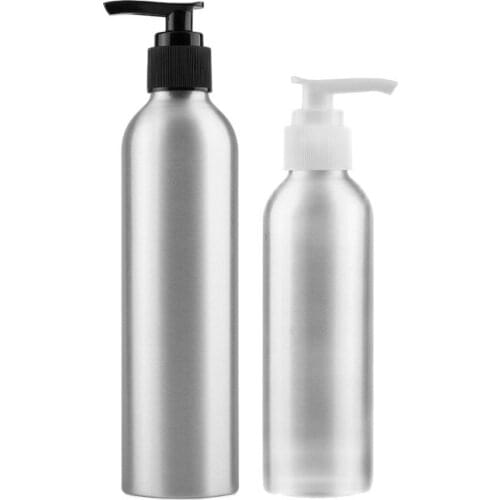 100ml Aluminium metal bottle plastic pump lotion anti-uv foundation emulsion serum essence skin care cosmetic packing