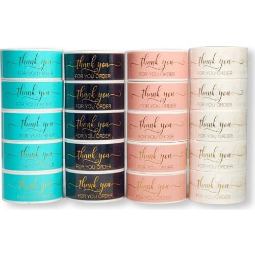 120Pcs/Roll Thank You For Your Order Sticker For Pack Sealing Labels Sticker Stationery Stickers Roll