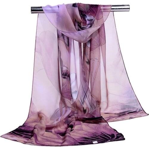 160*50cm Fashion Print Simulation Silk Chiffon Striped Scarf Wild Fashion Shawl Sunscreen Flower Floral Scarf Scarves